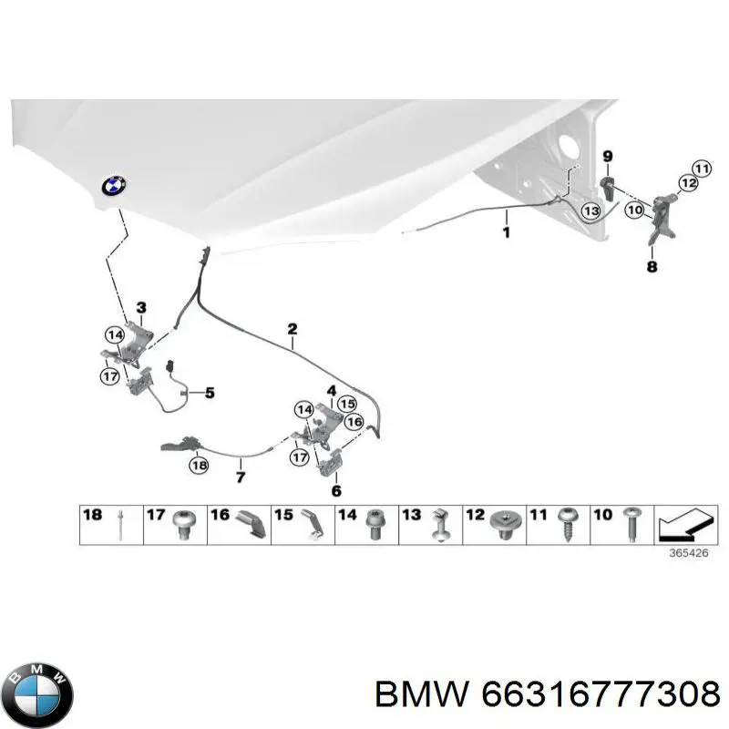 Пистон крепления подкрылка переднего крыла BMW 66316777308 цена, от 0.71 USD