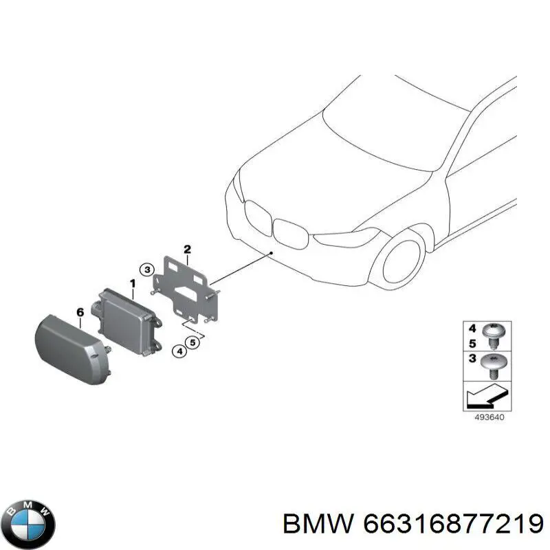 6877219 BMW Передний клык бампера
