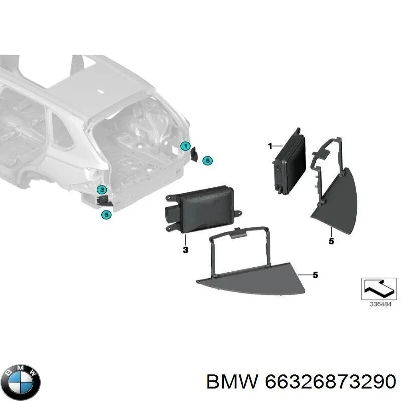 66326873290 BMW sensor traseiro de controlo da zona morta