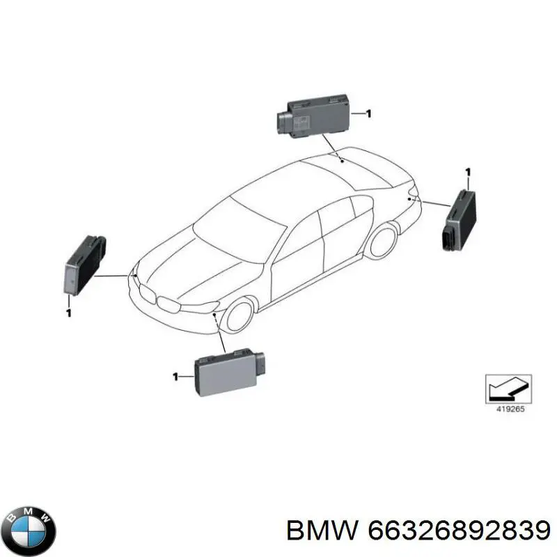 Купить 66316892290 BMW Датчик контроля мертвой зоны задний
