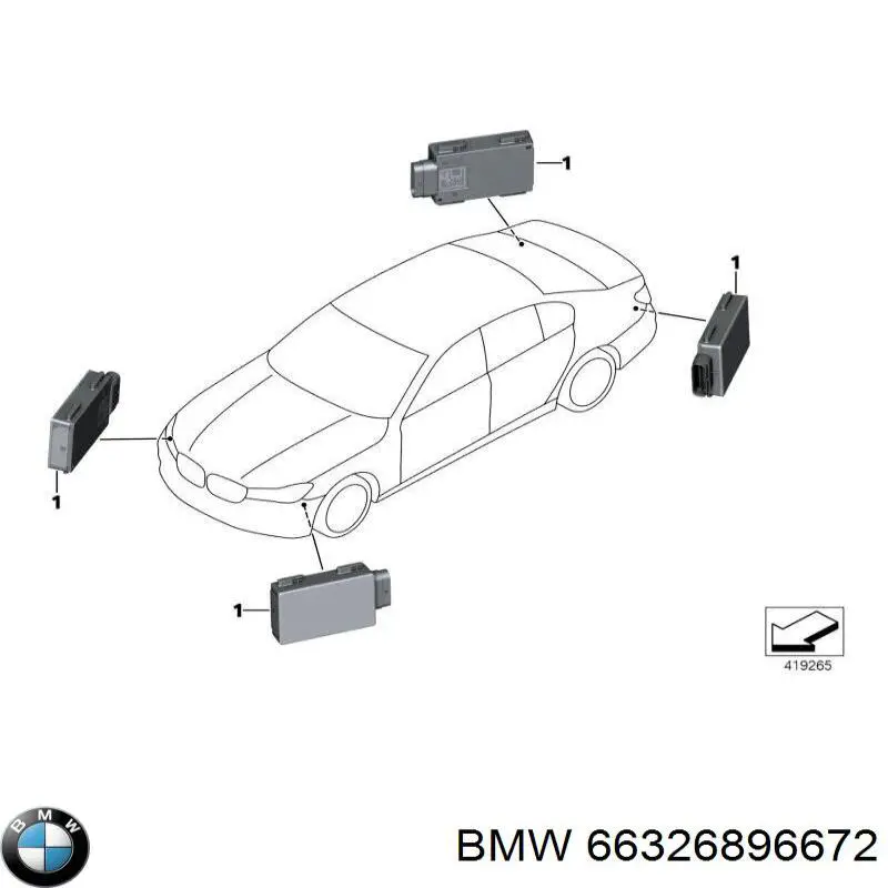 Датчик контроля мертвой зоны задний 66326896672 BMW