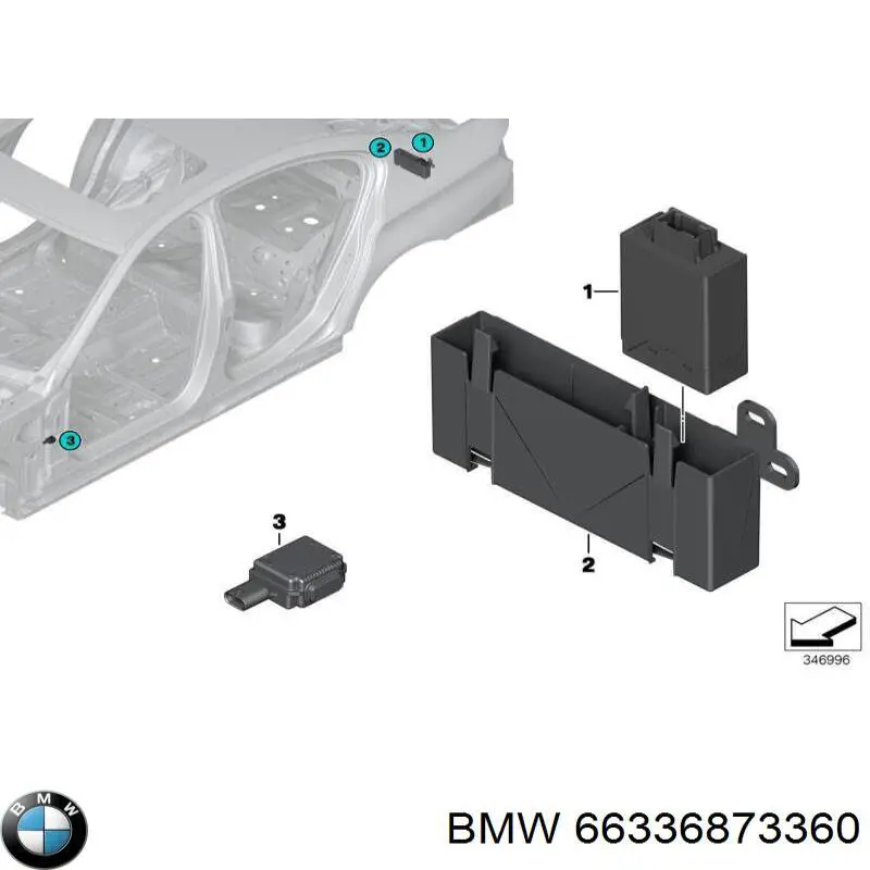 66336873360 BMW módulo de direção (centralina eletrônica de sensor de estacionamento)