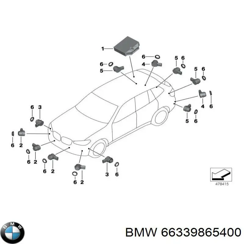 Модуль управления (ЭБУ) парктроником BMW 66339865400 цена, от 8.87 USD