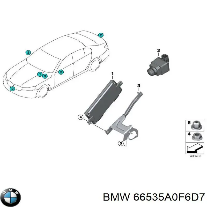 Câmara do sistema para asseguramento de visibilidade para BMW 8 (G14, F91)