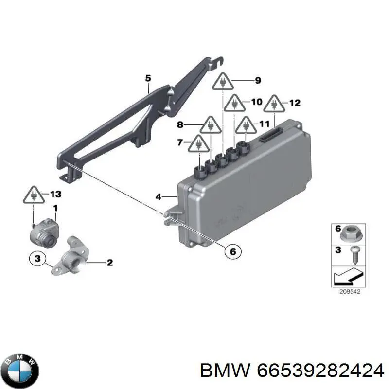 66539282424 BMW módulo de direção da câmara