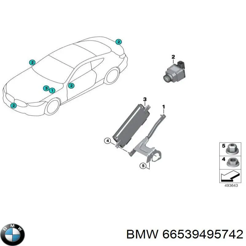 66539495742 BMW câmara do sistema para asseguramento de visibilidade