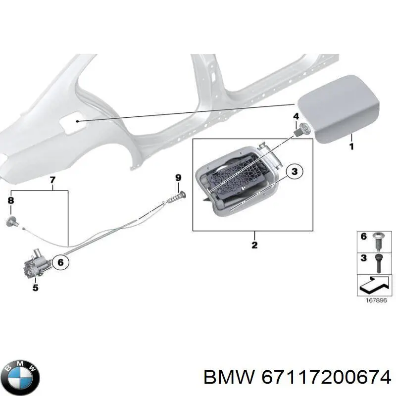67117200674 BMW motor acionador de abertura do alcapão de tanque
