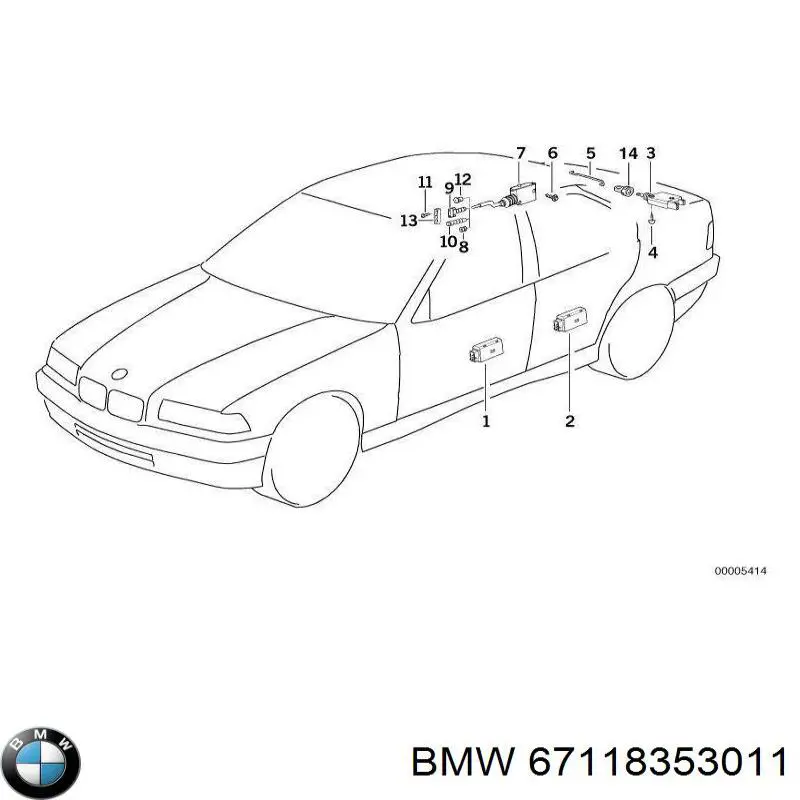 Мотор-привод открытия/закрытия замка двери задней BMW 1387607 цена, от 16.66 USD
