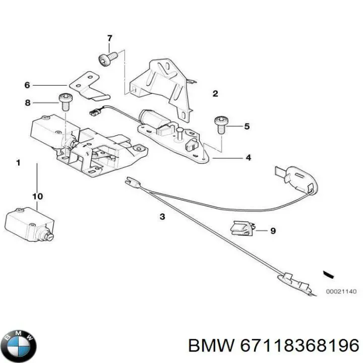 Актуатор замка багажника 67118368196 BMW