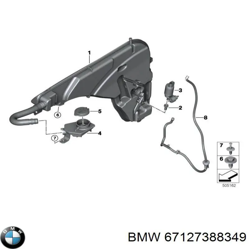 67127388349 BMW насос-мотор омывателя стекла переднего/заднего