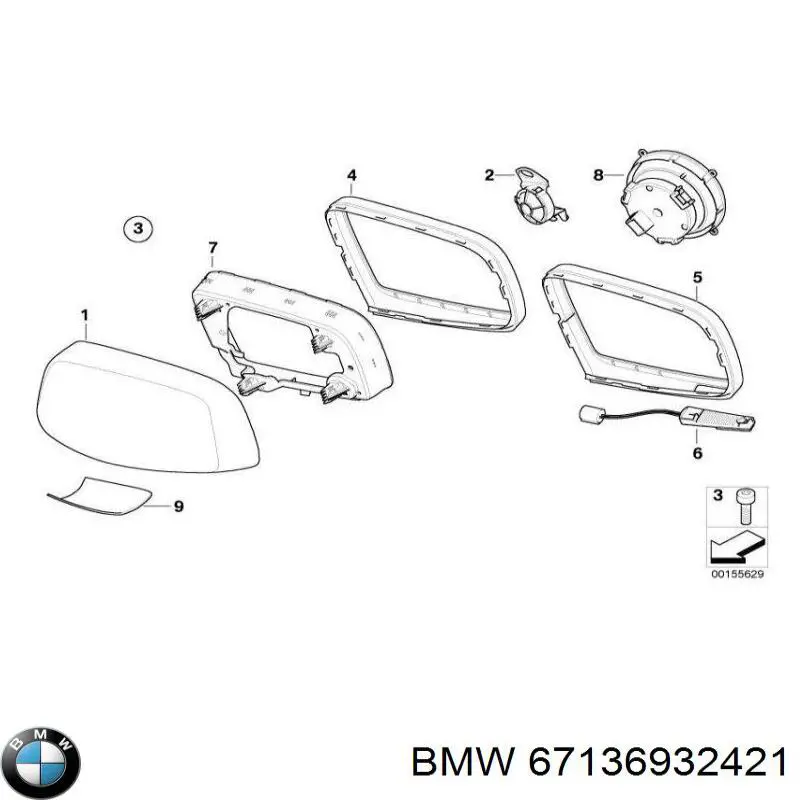 Купить 7191398 BMW Мотор привода линзы зеркала заднего вида