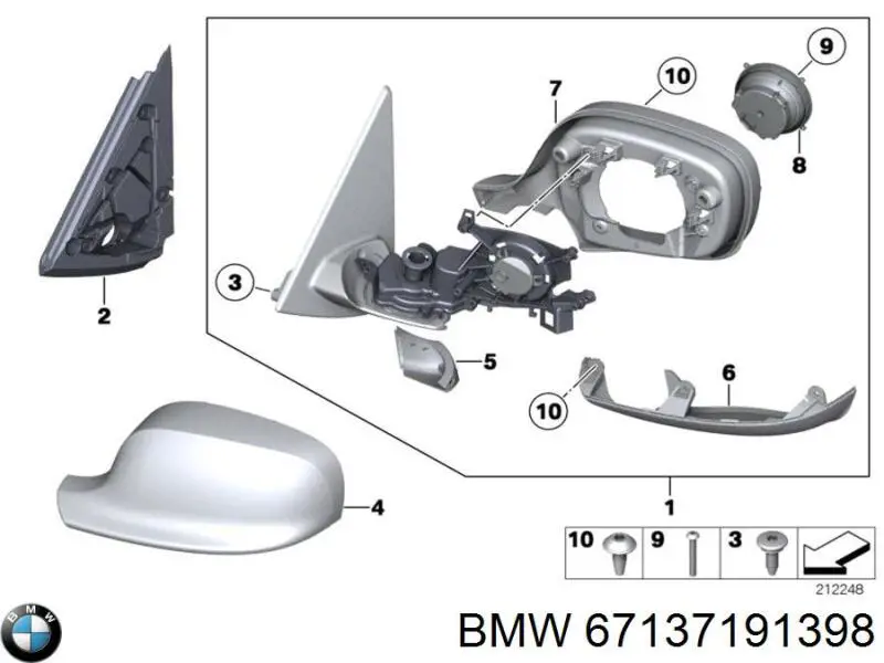 Мотор привода стекла зеркала заднего вида BMW 7191398