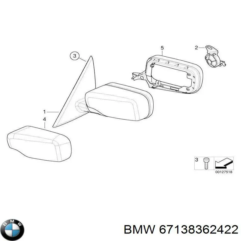 Купить 67138362422 BMW Мотор привода линзы зеркала заднего вида
