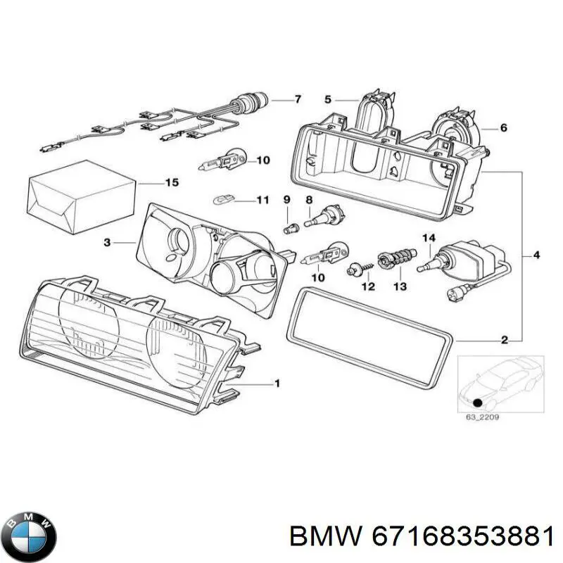 Corretor da luz para BMW 3 (E36)
