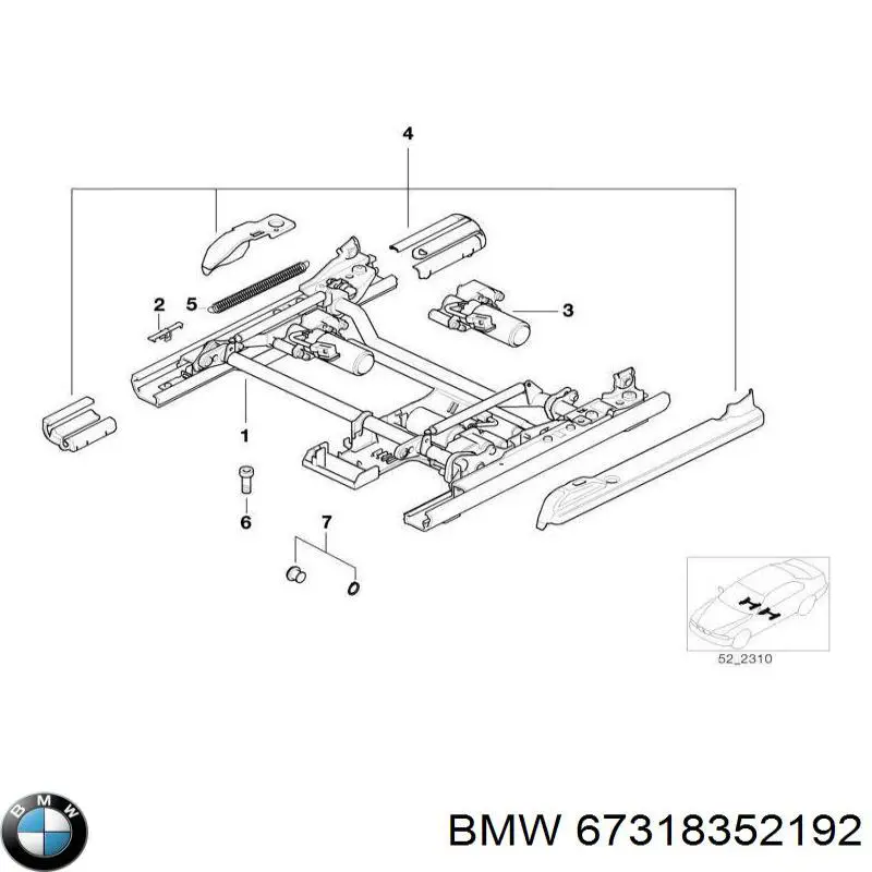 Механизм регулировки сиденья BMW 67318352192 цена, от 37.29 USD