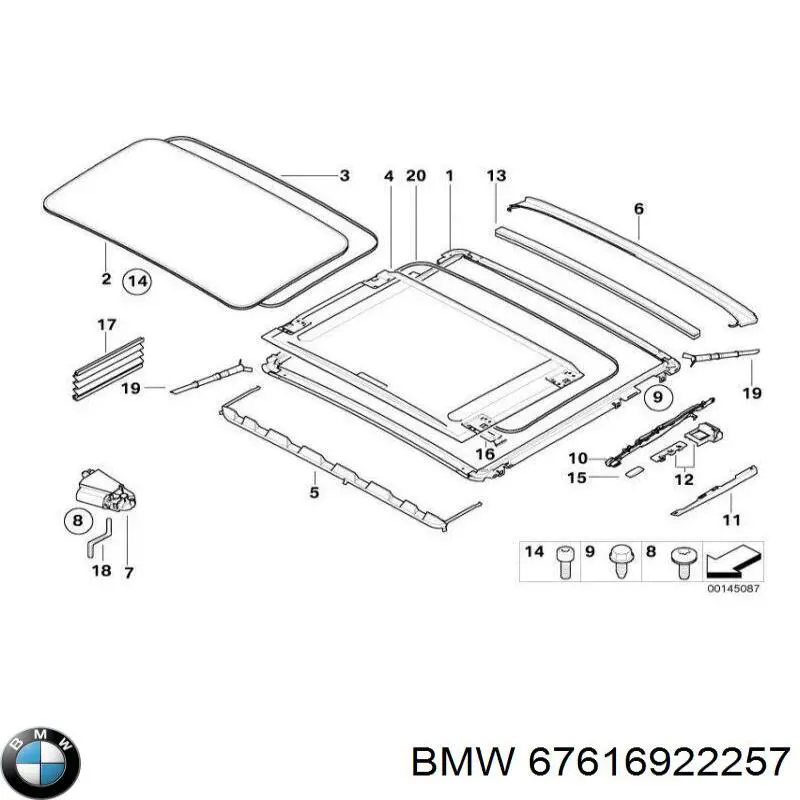 67616922257 BMW Мотор привода люка
