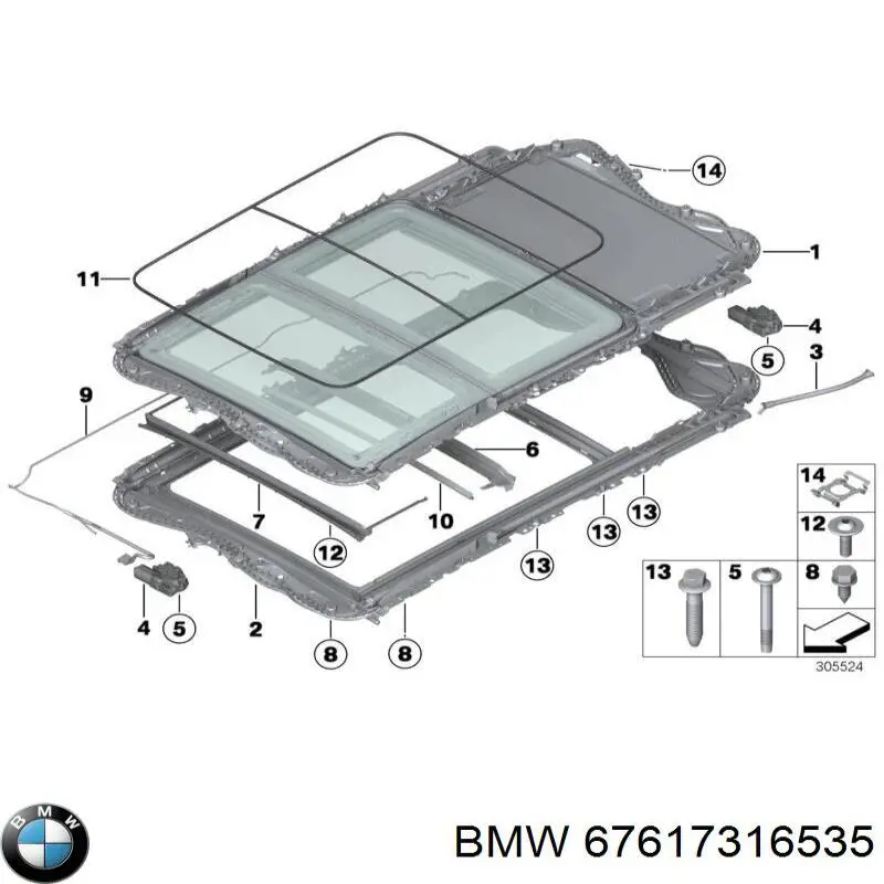  Мотор привода люка BMW 7 