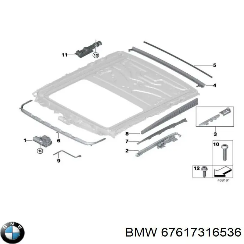 7316536 BMW Мотор привода люка