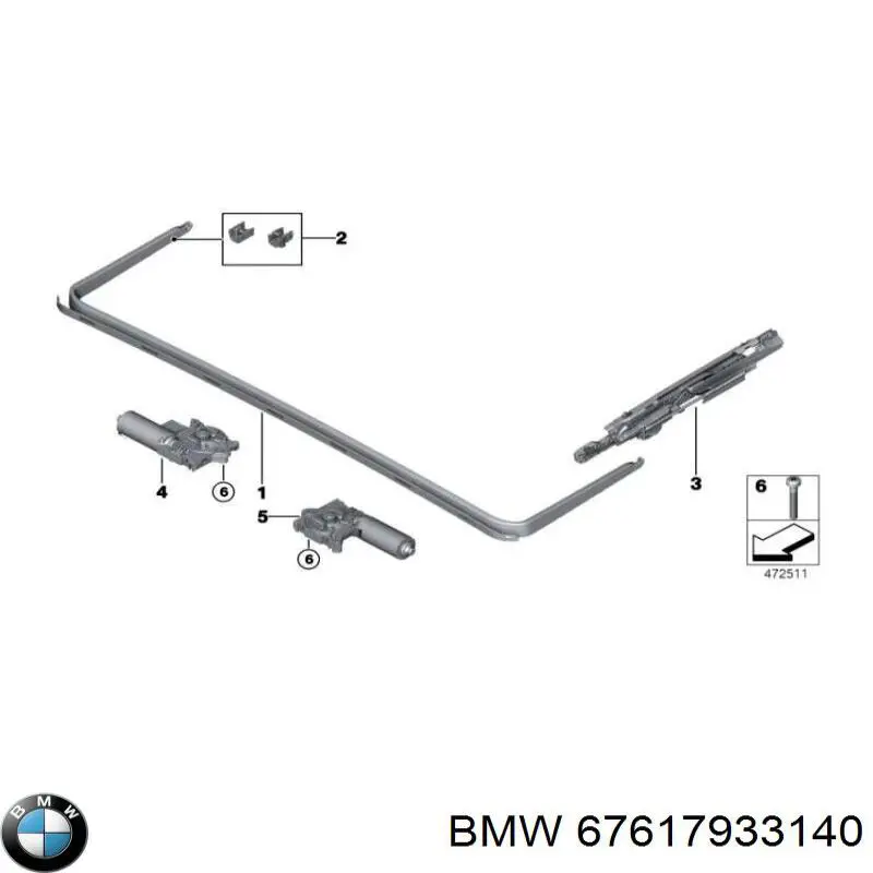 67617933140 BMW Мотор привода люка