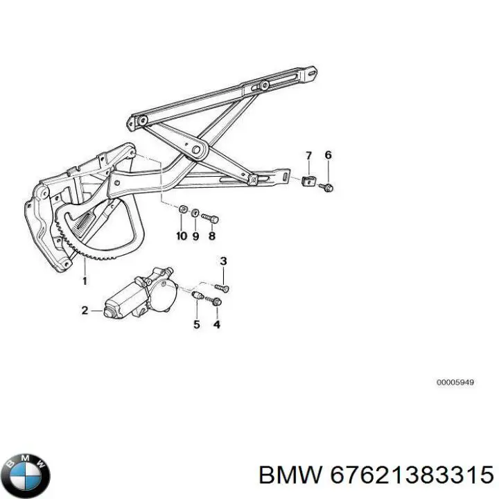 Мотор стеклоподъемника двери передней левой на BMW 8 (E31) купить.