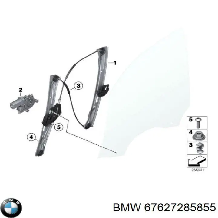 Механизм стеклоподъемника водительской двери BMW 67627285855 цена, от 12.73 USD