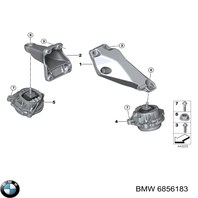 6856183 BMW coxim (suporte esquerdo de motor)