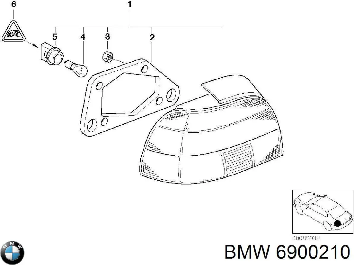 6900210 BMW фонарь задний левый
