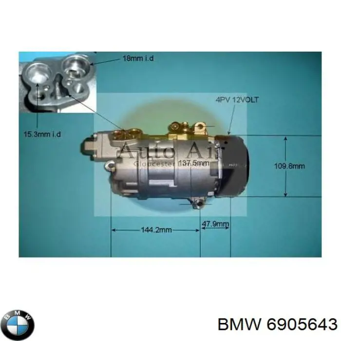 6905643 BMW compressor de aparelho de ar condicionado