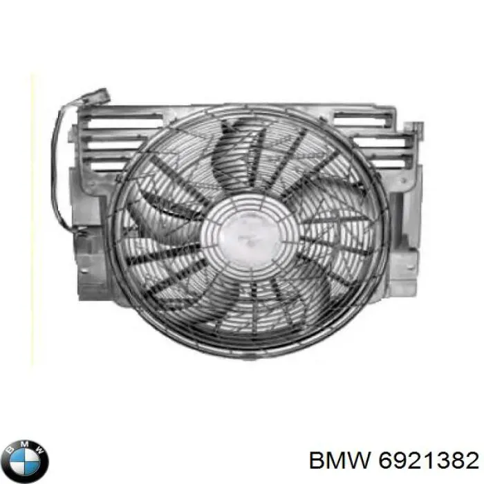6921382 BMW Диффузор радиатора кондиционера, в сборе с крыльчаткой и мотором