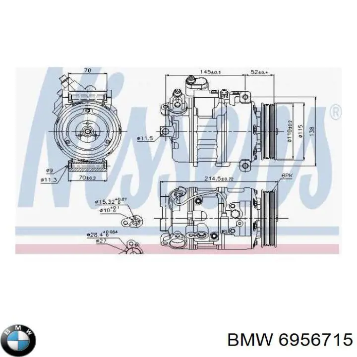 Насос кондиционера BMW 6956715