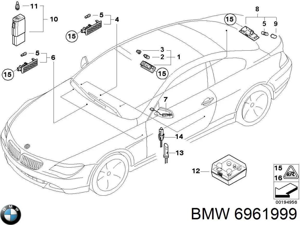 Купить 6961999 BMW Лампа подсветки в двери