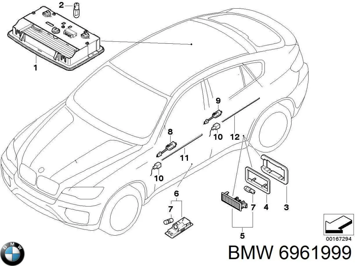 6961999 BMW Лампа подсветки в двери