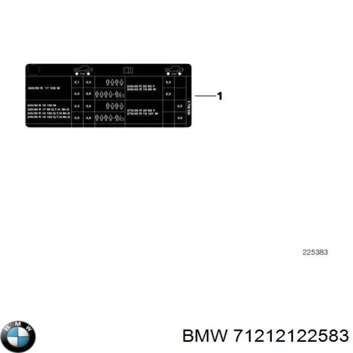  71212122583 BMW