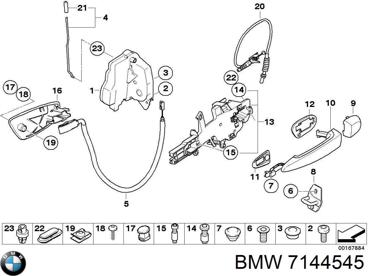 Купить 7144545 BMW Ручка задней левой двери