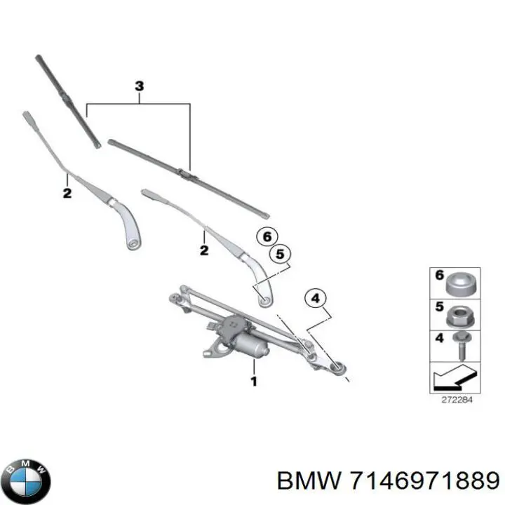 7146971889 BMW porca de fixação de tubo de admissão do silenciador (de calças)