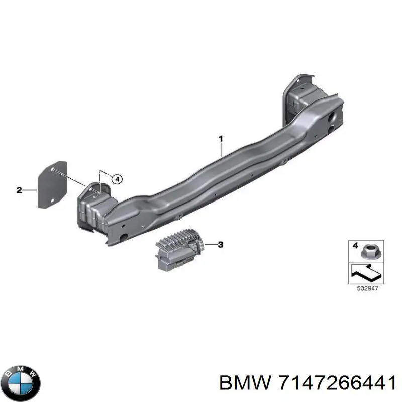 Гайка крепления приемной трубы глушителя (штанов) BMW 7147266441 цена, от 1.15 USD