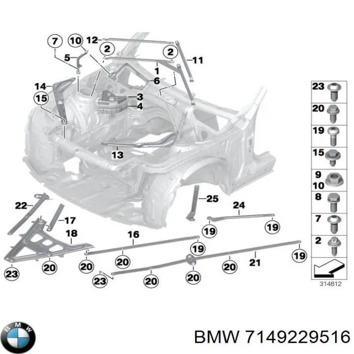 07149229516 BMW болт крепления переднего рычага, нижнего