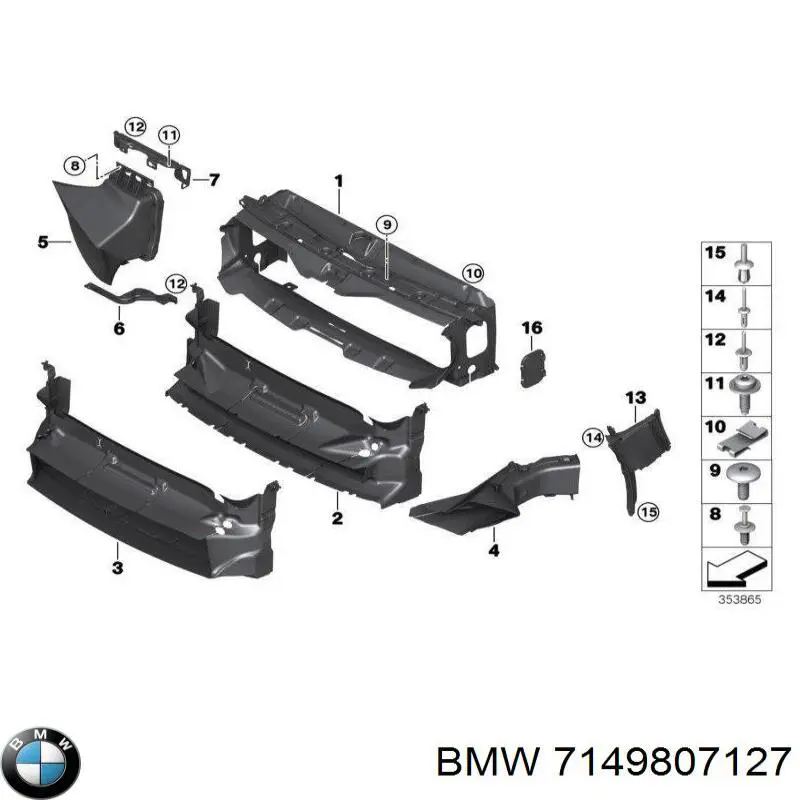 Клипса крепления накладок порогов 7149807127 BMW