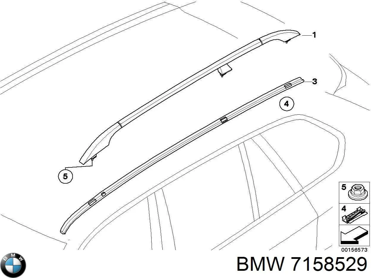 7158529 BMW Рейлинг крыши левый