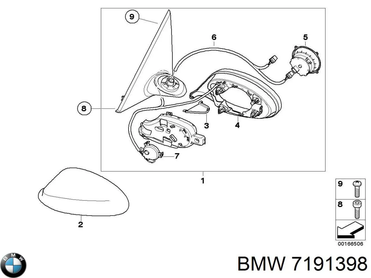 Мотор привода линзы зеркала заднего вида BMW 7191398 цена, от 25.34 USD
