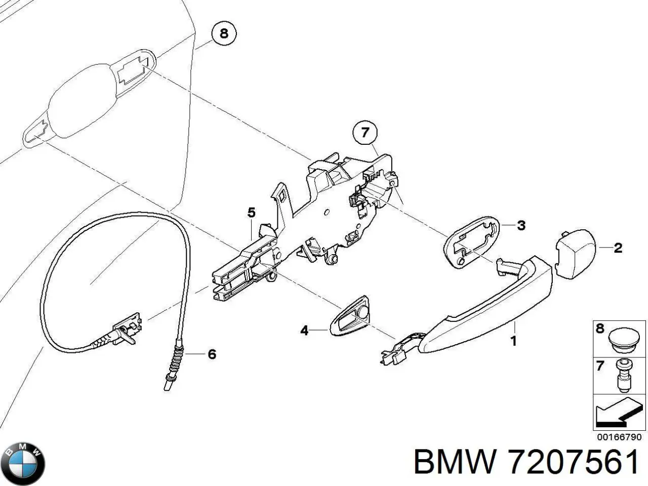 51217205803 BMW Ручка левой двери наружная
