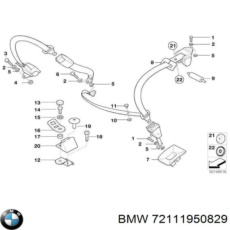  BMW 72111950829 цена, от 0.33 USD