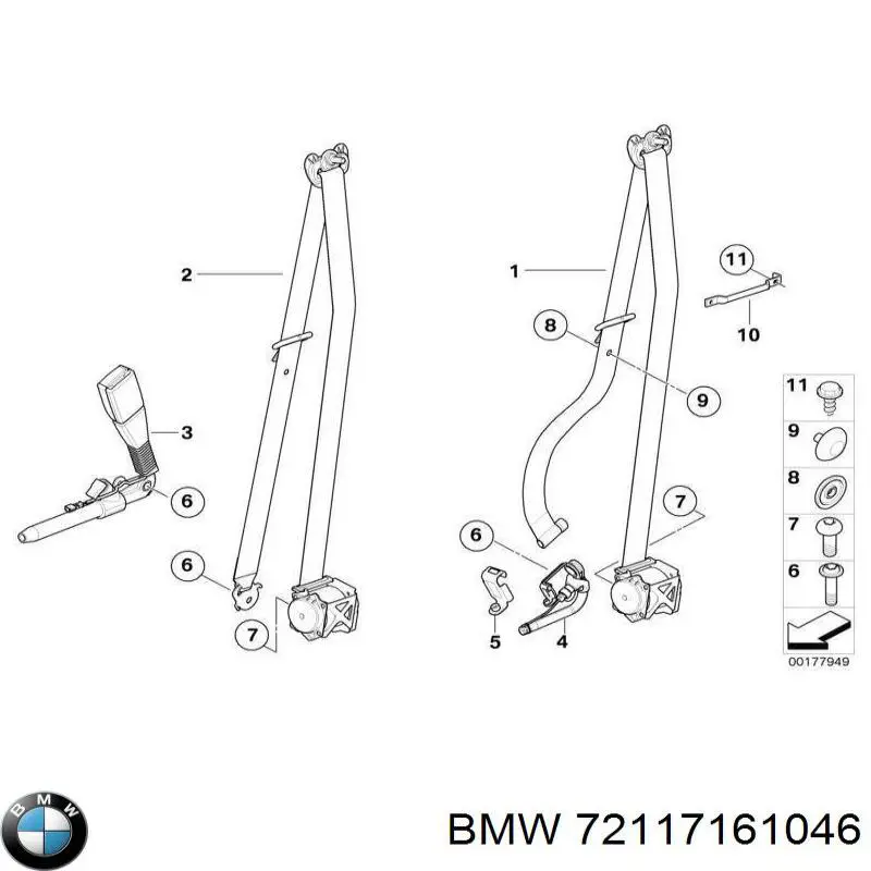 72117161046 BMW Ремень безопасности передний левый