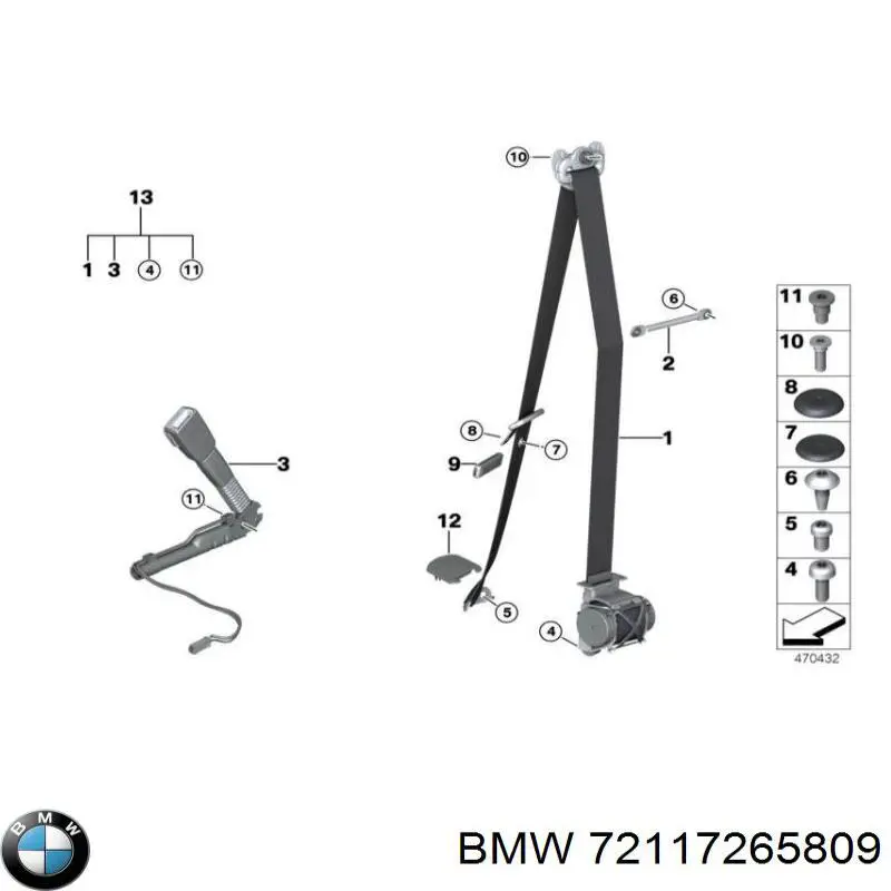 72117265809 BMW Ремень безопасности передний левый