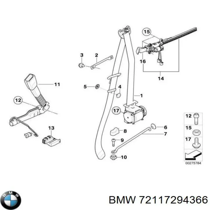 72117294366 BMW braçadeira de silenciador dianteira