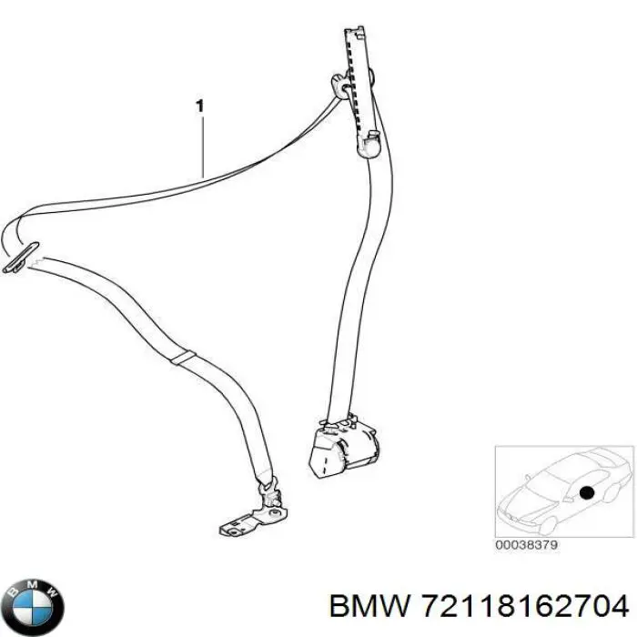 Correia de segurança dianteira direita para BMW 5 (E39)