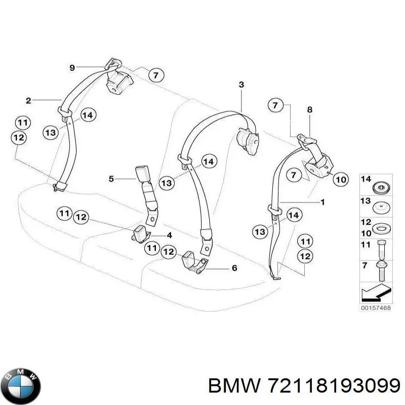 72118193099 BMW Ремень безопасности задний