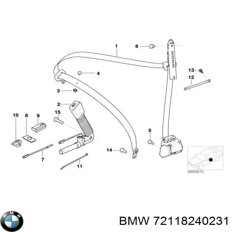 Ремень безопасности передний левый на BMW 3 (E46) купить.