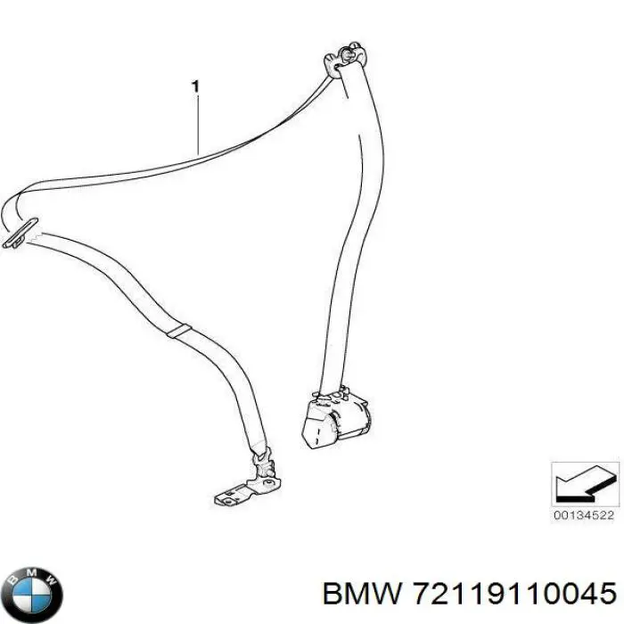 72119110045 BMW Ремень безопасности передний левый