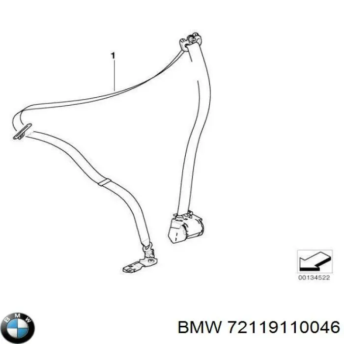 Correia de segurança dianteira direita para BMW 5 (E61)